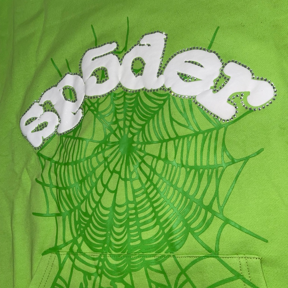 Spyder Lime Hoodie with Web Design